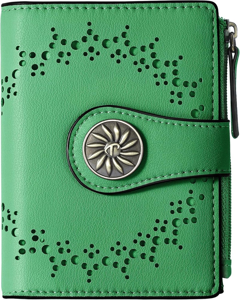 Tipmile Small Wallet for Women Bifold RFID Blocking Card Holder Leather Wallets with Zipper Coin Pocket - Image 1